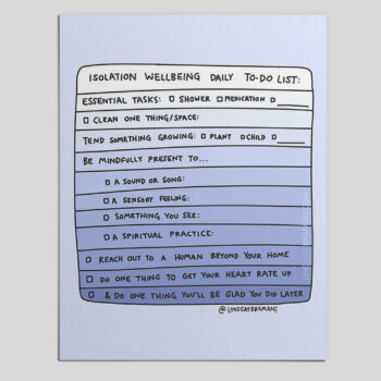 Isolation Mental Health Wellbeing Daily To-Do List Worksheet