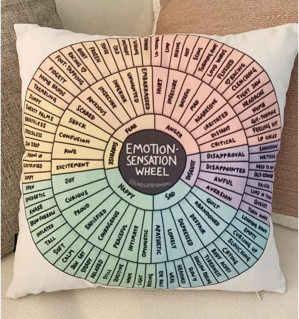 Buy from the Artist Emotion Sensation Wheel Pillow for Home or Therapy