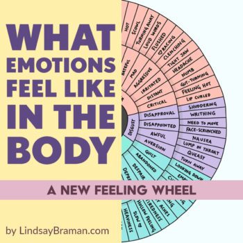 Emotion Sensation Feeling Wheel Handout by Lindsay Braman
