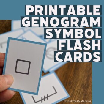 Genogram Symbol Key + Printable Flashcards