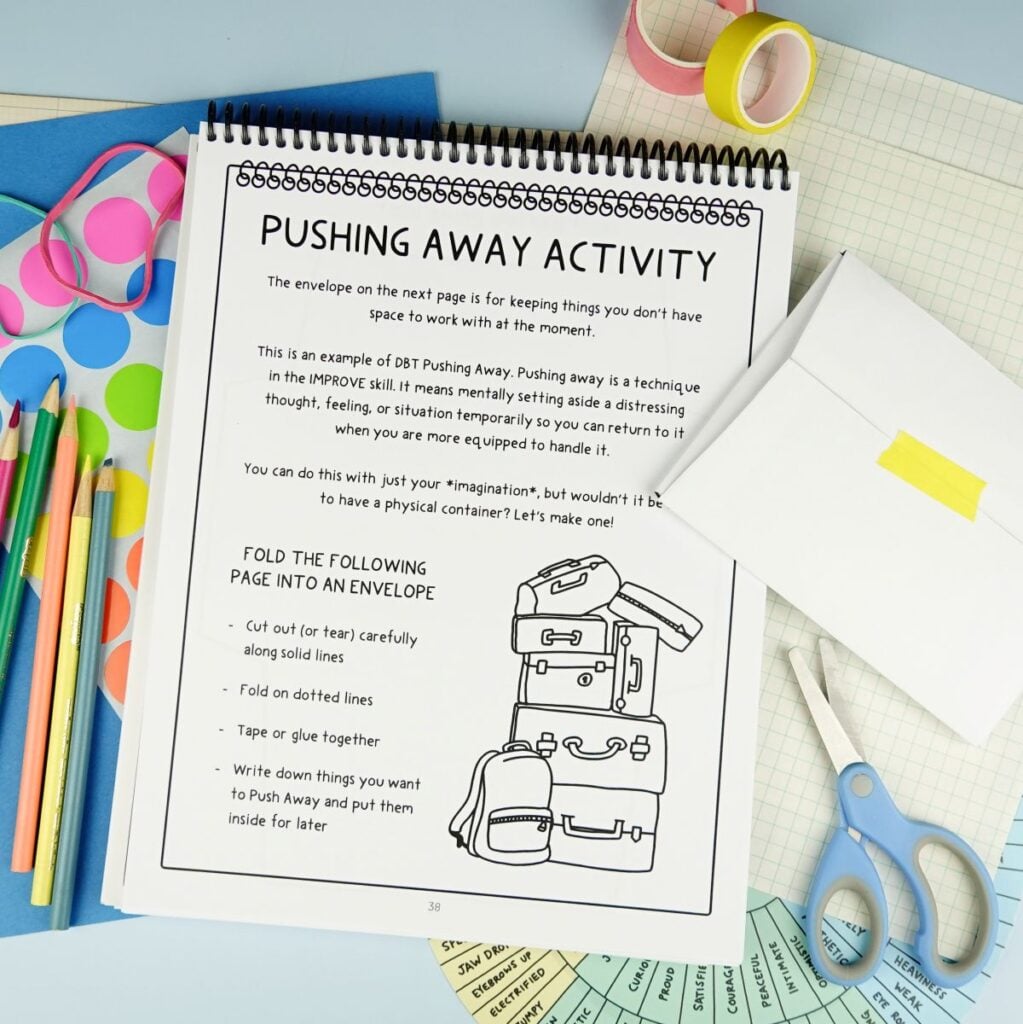 DBT Pushing Away envelope activity by Lindsay Braman