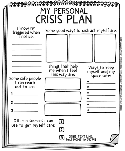 Blank Safety Plan Free Printable Crisis Plan Lindsaybraman Com